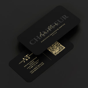 Tarjeta De Visita Chofer de transporte privado de lujo negro