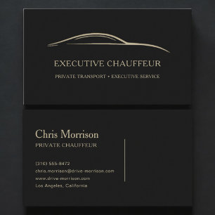 Tarjeta De Visita Chofer Ejecutivo Negro y Dorado