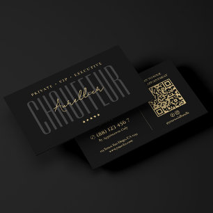 Tarjeta De Visita Chófer Ejecutivo Privado Mínimo VIP Negro