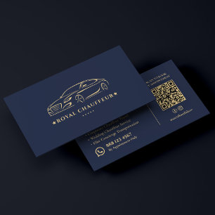 Tarjeta De Visita Chofer Ejecutivo VIP Conductor Privado Azul Marino