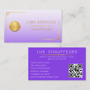 Tarjeta De Visita Chofer Elegante Conductor Profesional de Limo CÓDI