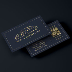 Tarjeta De Visita Chofer Privado Transporte Chófer Azul Oscuro VIP