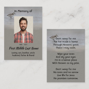 Tarjeta De Visita Chorlitejo Patilargo Ave de Playa Recuerdo Memoria