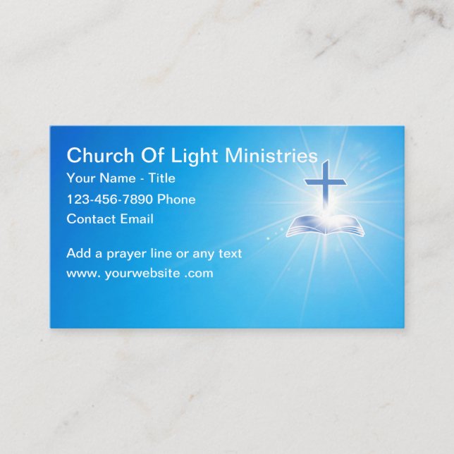 Tarjeta De Visita Christian Church Theme Prayer Bible Cards (Anverso)