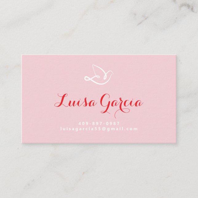 Tarjeta De Visita Christian Dove Logo | Holy Spirit Faith Design (Anverso)