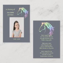Tarjeta De Visita Christian Memorial Keepsake Pastel Horse Art