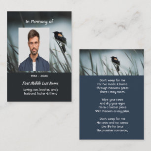 Tarjeta De Visita Christian Memorial Keepsake Red-wing Blackbird