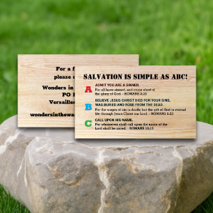 Tarjeta De Visita Christian Romans Road Gospel ABC Salvación