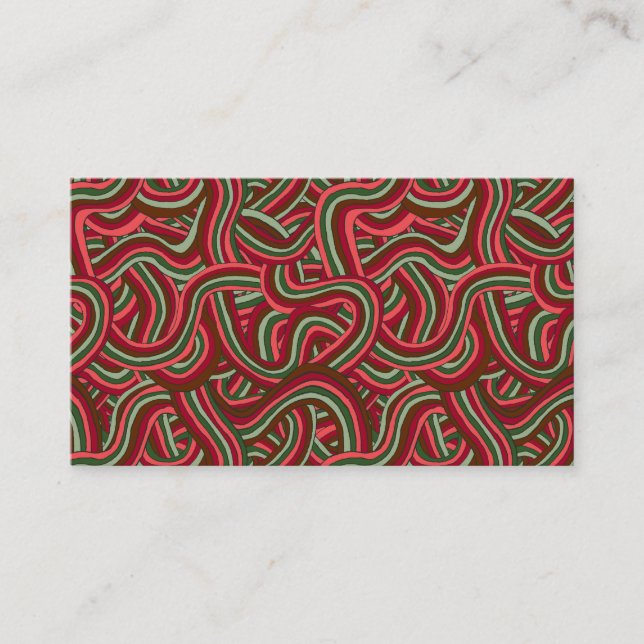 Tarjeta De Visita Christmas Abstract Stripes (Anverso)