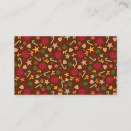Tarjeta De Visita Christmas Ornaments Brown Background