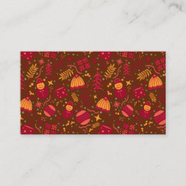 Tarjeta De Visita Christmas Ornaments Burgundy