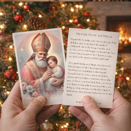 Tarjeta De Visita Christmas St. Nicholas. Baby Jesus Feast Day