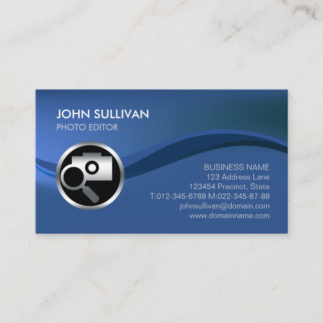 Tarjeta De Visita Chrome Camera Icon Photographer Business Card (Anverso)