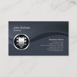 Tarjeta De Visita Chrome Guitar Headstock Guitarist Business Card