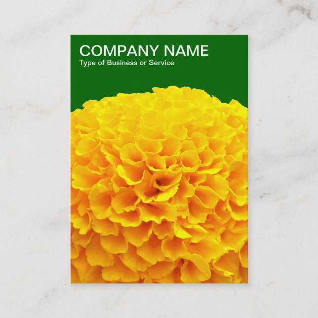Tarjeta De Visita Chrysanthemum naranja - Verde de hierba profunda 0 (Anverso)