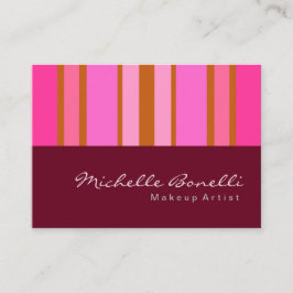 Tarjeta De Visita Chubby Artista de maquillaje Guión Feminina Rosa