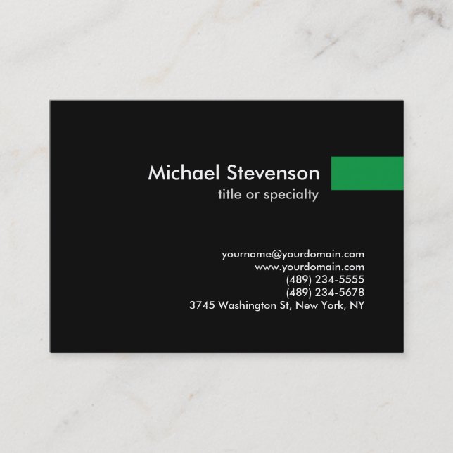Tarjeta De Visita Chubby Black Green Trendy Unique Business Card (Anverso)