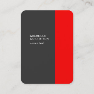 Tarjeta De Visita Chubby Elegante Gris Rojo Minimalista Moderno
