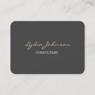 Tarjeta De Visita Chubby Elegante Guión Fondo gris moderno