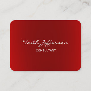 Tarjeta De Visita Chubby Elegante Script Trendy Red Consultor
