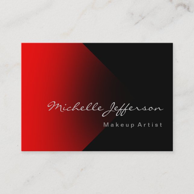 Tarjeta De Visita Chubby Makeup Artista Red Black Business Card (Anverso)