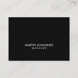 Tarjeta De Visita Chubby Professional Black Plain Business Card