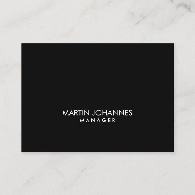 Tarjeta De Visita Chubby Professional Black Plain Business Card (Anverso)