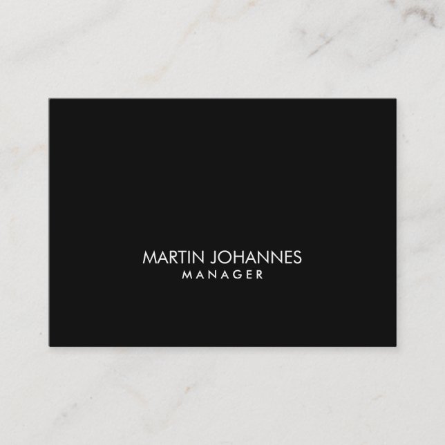 Tarjeta De Visita Chubby Professional Black Plain Business Card (Anverso)