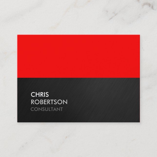 Tarjeta de visita Chubby Red Atractive Moda Gris (Anverso)