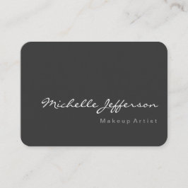 Tarjeta De Visita Chubby RoundCorner Script Gray Business Card