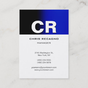 Tarjeta de visita Chubby Vertical Blue Black White