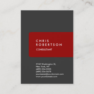 Tarjeta De Visita Chubby Vertical Gray Background Red Business Card