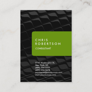 Tarjeta De Visita Chubby Vertical Gray Pattern Green Business Card