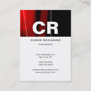 Tarjeta de visita Chubby Vertical Red Black White