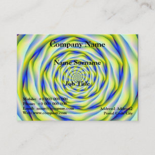 Tarjeta de visita Chubby Vortex en azul y amarillo