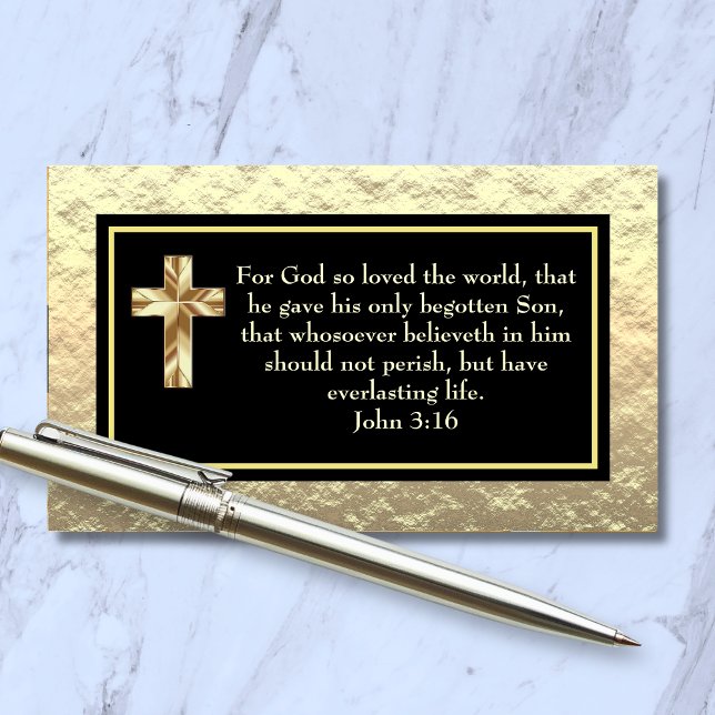Tarjeta De Visita Church Pastor Gold And Black KJV Evangelist Card (Church Pastor Gold And Black Evangelist Cards)