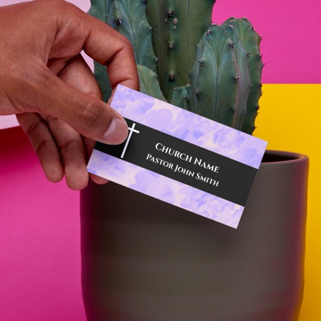 Tarjeta De Visita Church Pastor Purple Alcohol Ink Christian (Church Pastor Purple Alcohol Ink Christian Business Card)