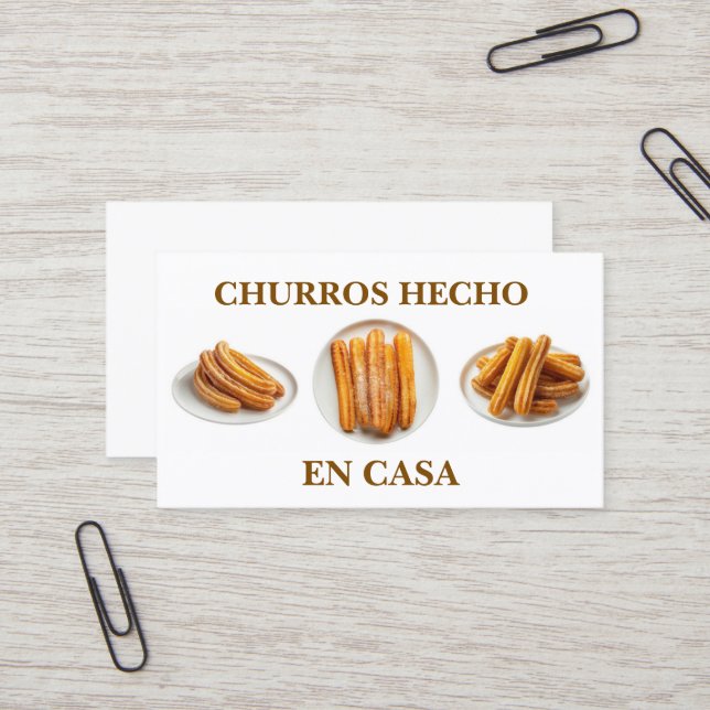 Tarjeta De Visita Churros hecho en casa (Anverso/Reverso In Situ)