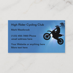 Tarjeta De Visita Ciclismo Y Motocicleta Fuera De Carretera
