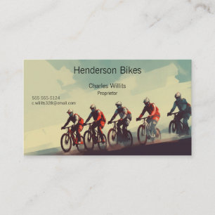 Tarjeta De Visita Ciclistas en un camino de tierra