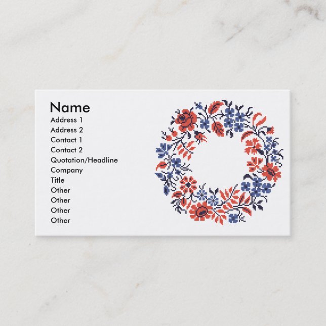 Tarjeta De Visita Ciclo de flores (Anverso)