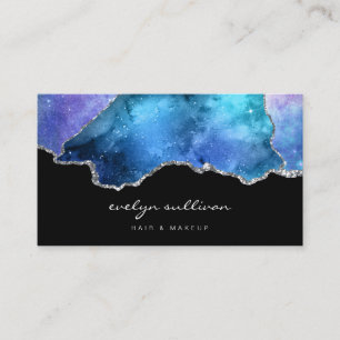 Tarjeta De Visita cielo acuarela sobre negro