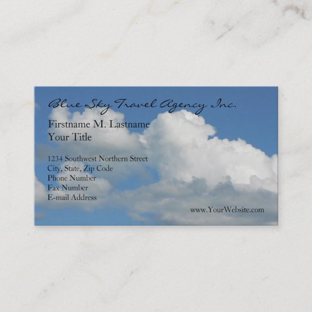 Tarjeta De Visita Cielo azul claro (Anverso)