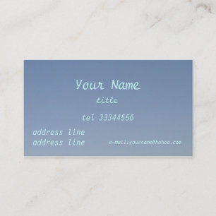Tarjeta De Visita cielo azul claro