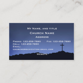 Tarjeta De Visita Cielo azul de la iglesia/de la silueta religiosa