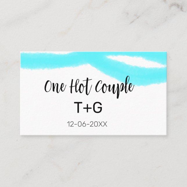 Tarjeta De Visita Cielo azul pastel Aqua un caliente pareja agregar  (Anverso)