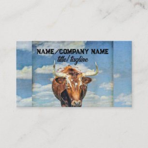 Tarjeta De Visita cielo azul rústico de vaca londinense