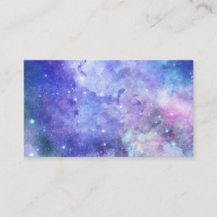 Tarjeta De Visita Cielo de galaxia nocturna estrellada en acuarela a