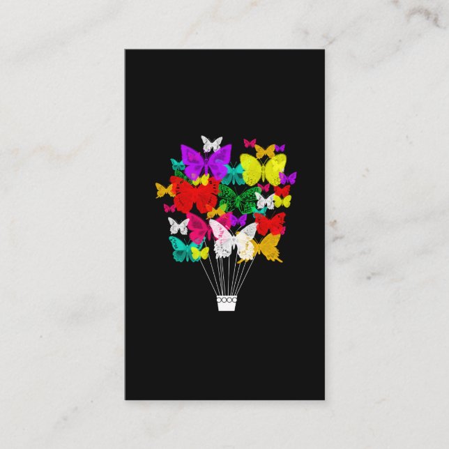 Tarjeta De Visita Cielo de la nube de la mariposa del globo del aire (Anverso)