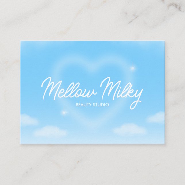 Tarjeta De Visita Cielo de Nubes Corazón Soñador (Anverso)